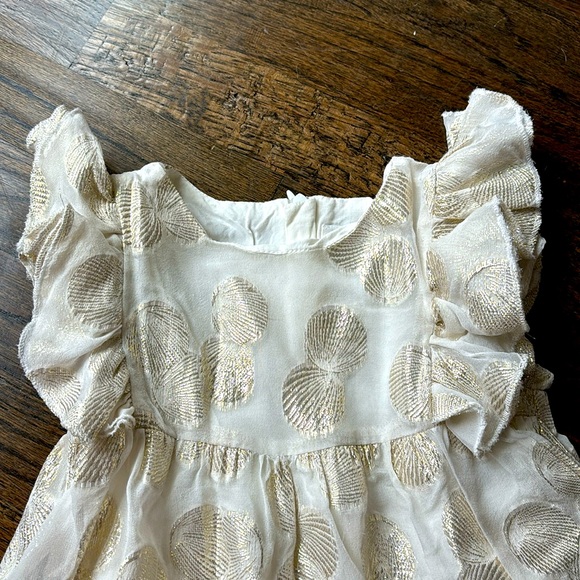 Carrement Beau Girl’s Ivory & Gold Silk Blouse - Picture 2 of 8